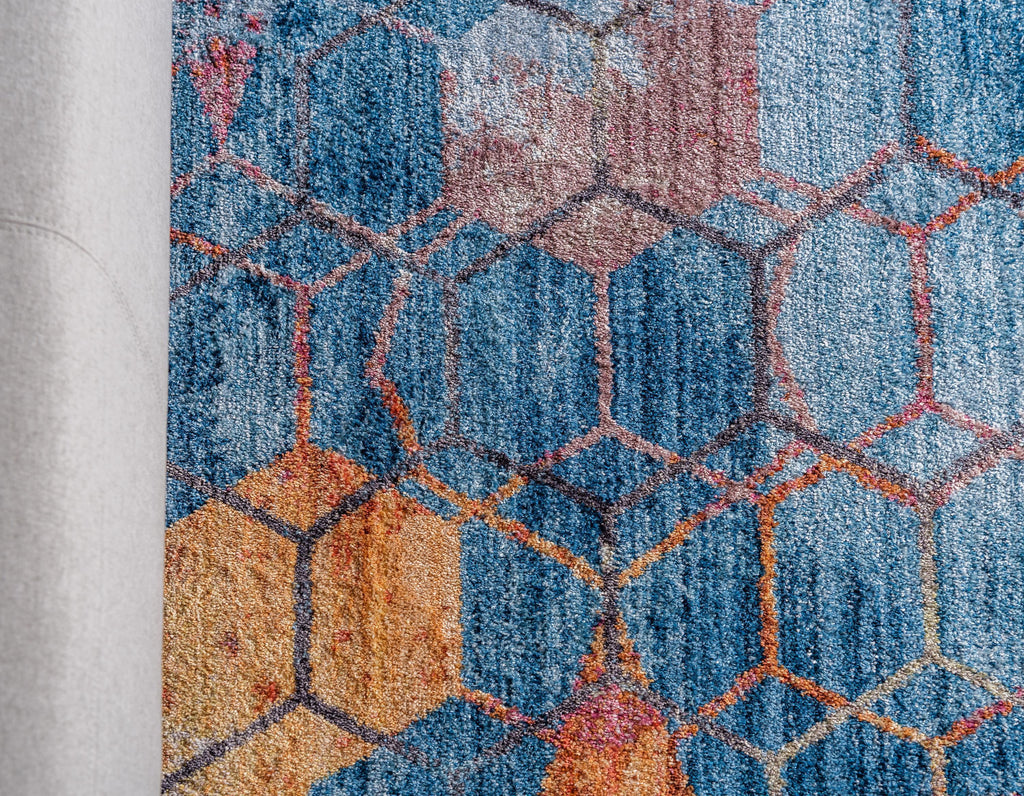 Reuben - Hexagon Pattern Color Blend Rug